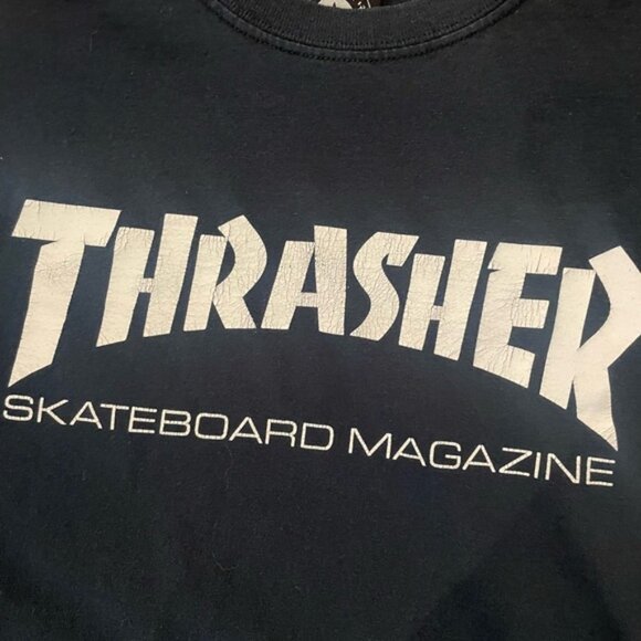 Thrasher Skateboard Magazine Black Short Sleeve Crewneck T Shirt - Picture 3 of 6